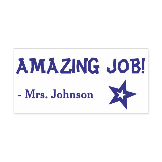 Tampon Auto-encreur Amusant "JOB EXTRAORDINAIRE !" + Nom de l'enseigna (Design)