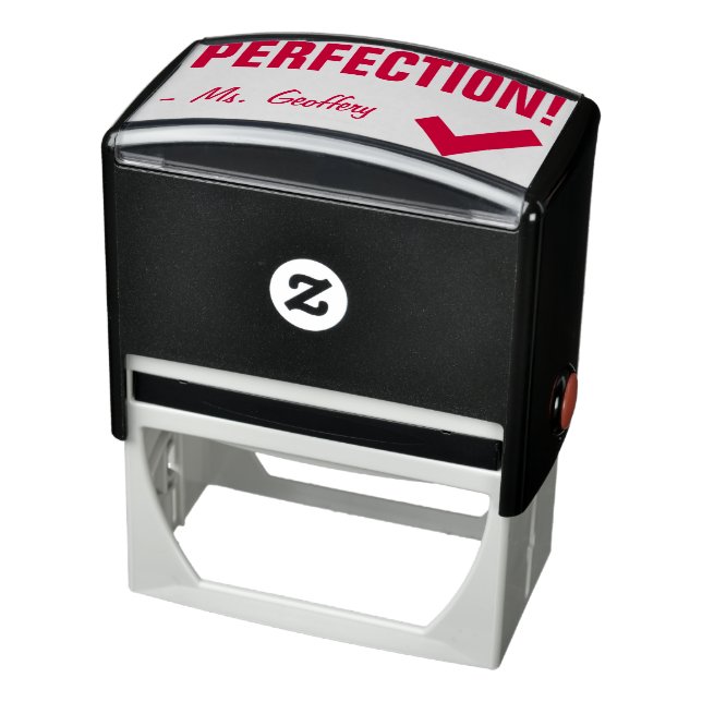 Tampon Auto-encreur Amusant "PERFECTION !" + Nom de l'éducateur Timbre (Produit)