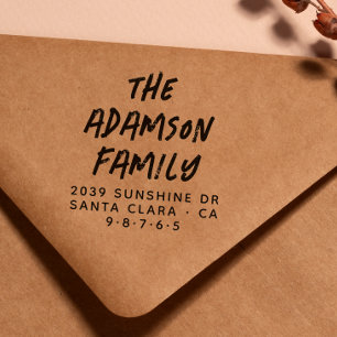 Tampon Auto-encreur Amusant stylé Nom manuscrit moderne Adresse de ret