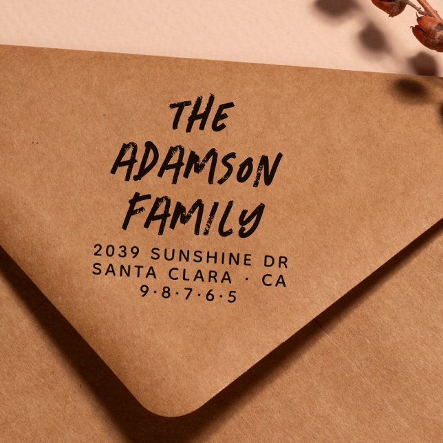 Tampon Auto-encreur Amusant stylé Nom manuscrit moderne Adresse de ret (Créateur téléchargé)