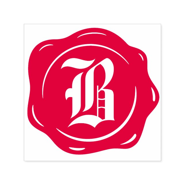 Tampon Auto-encreur Antique Sceau de cire Monogramme classique initial (Design)