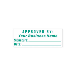Tampon Auto-encreur Approuvée Par Enregistrement Nom De Signature Date