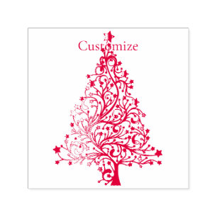 Tampon Auto-encreur Arbre de Noël en or Fantaisie Thunder_Cove