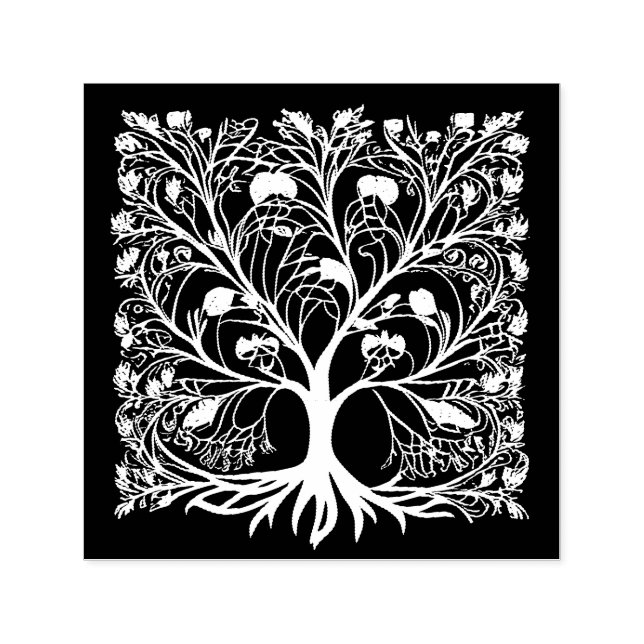 Tampon Auto-encreur Arbre de vie Floral (Design)
