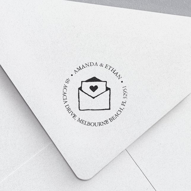 Tampon Auto-encreur Avec amour | Adresse de retour (Créateur téléchargé)