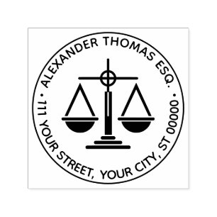 Tampon Auto-encreur Avocat - Scales de droit de la justice Nom juridiq