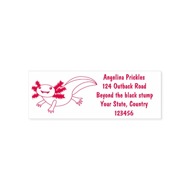 Tampon Auto-encreur axolotl rose pâle (Design)