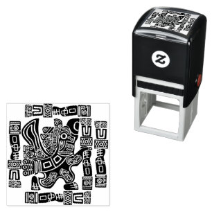 Tampon Auto-encreur Aztec Eagle Guerrier Tribal Art antique
