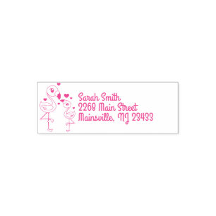 Tampon Auto-encreur Baby shower Flamant rose rose