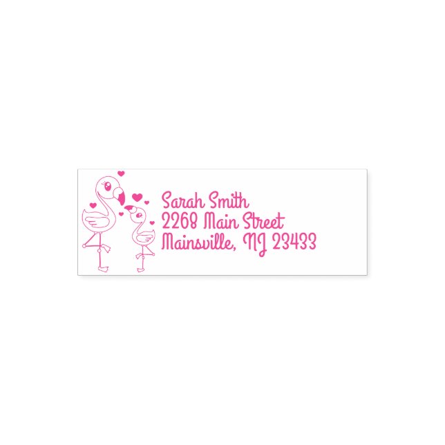Tampon Auto-encreur Baby shower Flamant rose rose (Design)