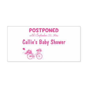 Tampon Auto-encreur BABY SHOWER POSTPONÉ Événement Date personnalisée 