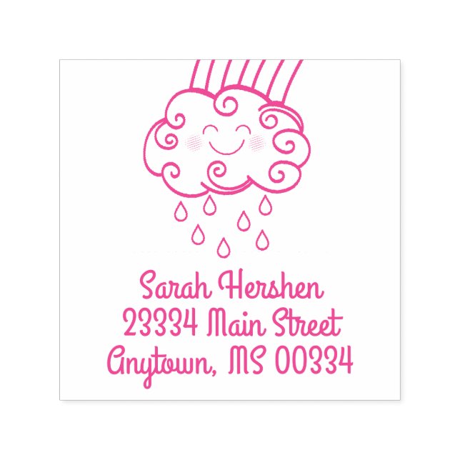 Tampon Auto-encreur Baby shower Raindrops Rainbow (Design)