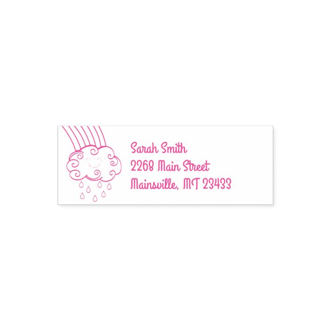 Tampon Auto-encreur Baby shower Raindrops Rainbow (Design)