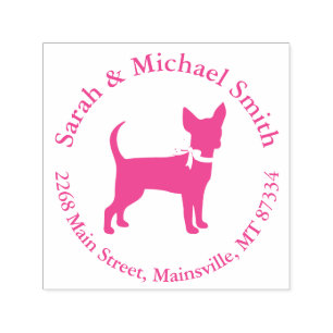 Tampon Auto-encreur Baby shower rose Chihuahua