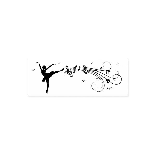 Tampon Auto-encreur Ballerina Dancing with Music Notes (Design)