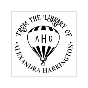 Tampon Auto-encreur Ballotte à air chaud Nom 3 Bibliothèque initiale L