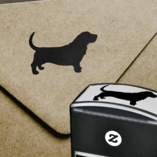 Tampon Auto-encreur Basset Hound Chien race Silhouette