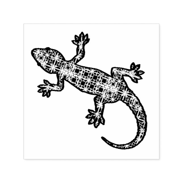 Tampon Auto-encreur Batik tribal Gecko / Lizard (Design)