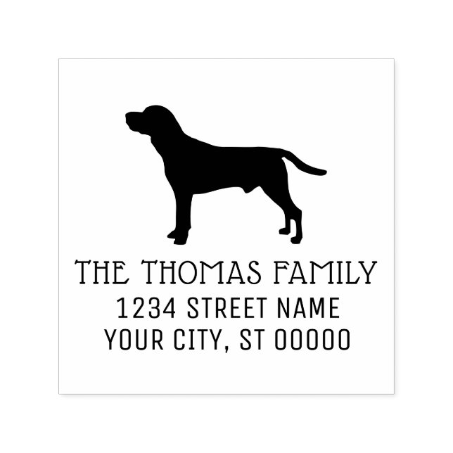Tampon Auto-encreur Beagle Chien Silhouette Nom Adresse de retour (Design)