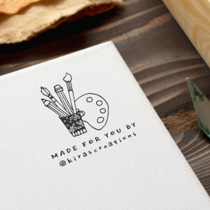 Tampon Auto-encreur Beau logo artisanal ou produit fabriqué par