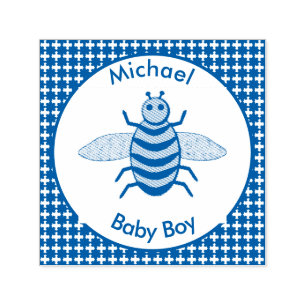 Tampon Auto-encreur Bébé Bleu mignon Bee Bee Personnalisé