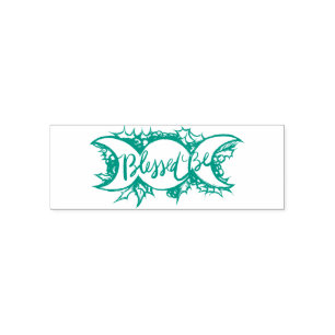 Tampon Auto-encreur Béni Soit Triple Lune Déesse Holly Yule