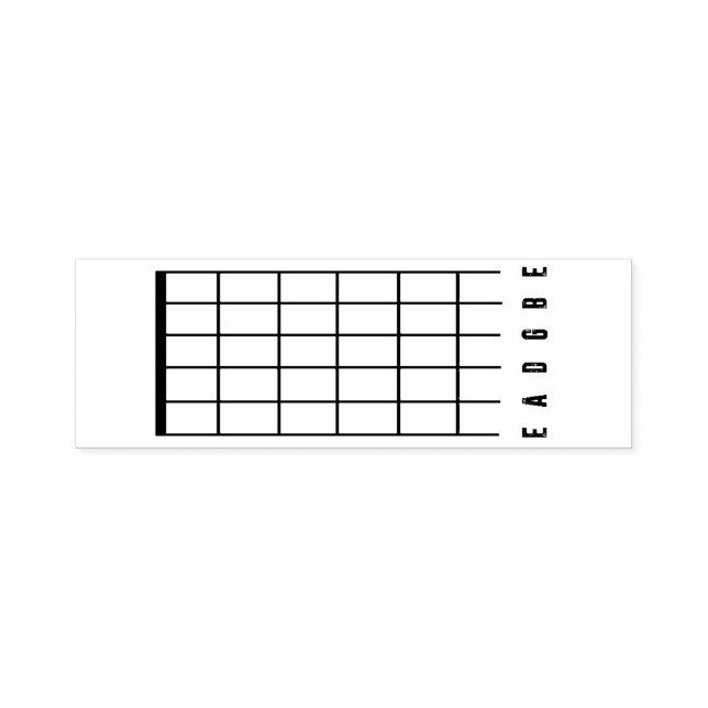 TAMPON AUTO-ENCREUR  BLANC GUITAR CHORD CAOUTCHOUC (Design)