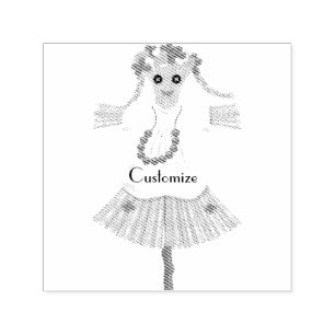 Tampon Auto-encreur Blonde mignonne en Pigtails Thunder_Cove