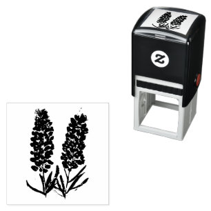 Tampon Auto-encreur Bluebonnets Fleurs Fleurs sauvages Lupine Texas