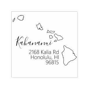 Tampon Auto-encreur BONJOUR État d'Hawaii Retour Adresse Timbre