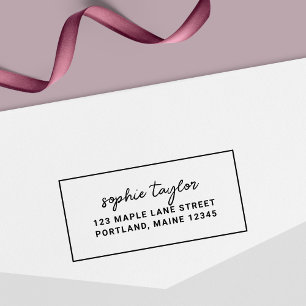 Tampon Auto-encreur Bordure Script élégant Ajouter un nom Adresse de r