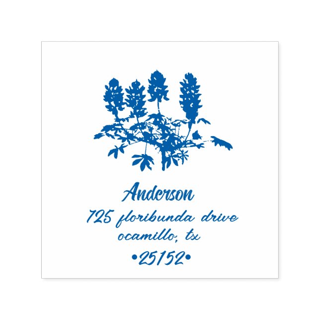 Tampon Auto-encreur Botanique du Texas Bluebonnet (Design)