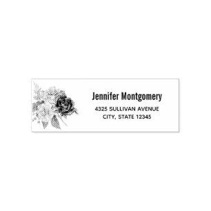 Tampon Auto-encreur Bouquet de fleurs Boho rose