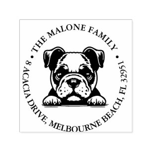 Tampon Auto-encreur Bulldog Chiot Personnalisé Thème