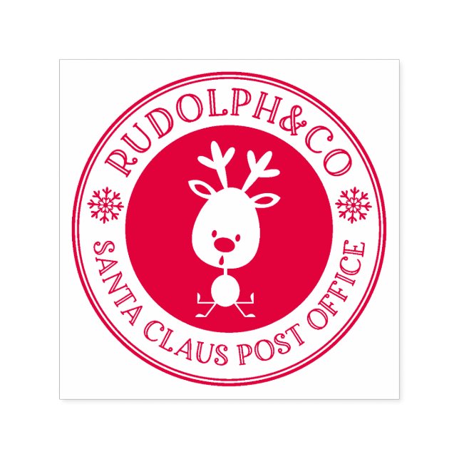 Tampon Auto-encreur Bureau de poste du Père Noël Renne de Noël (Design)