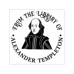 Tampon Auto-encreur Bust of William Shakespeare Library Nom du livre