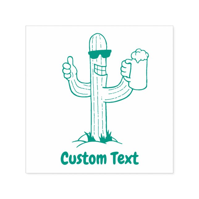 Tampon Auto-encreur Cactus avec bière (Design)