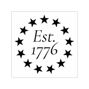 Tampon Auto-encreur Cadeau patriotique drapeau Betsy Ross env. 1776