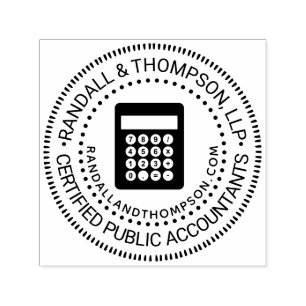 Tampon Auto-encreur Calculatrice CPA Nom de l'entreprise comptable Ini