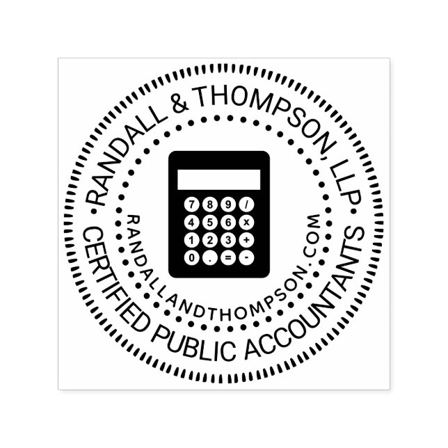 Tampon Auto-encreur Calculatrice Nom de l'entreprise de comptable CPA  (Design)
