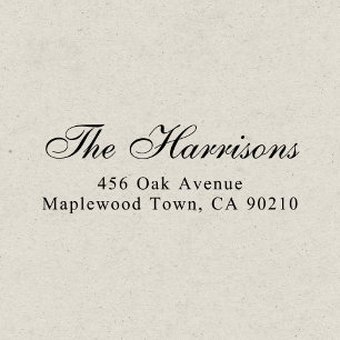 Tampon Auto-encreur Calligraphie de script Vintage famille simple