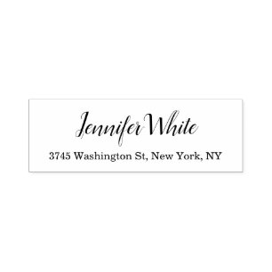 Tampon Auto-encreur Calligraphie élégant Noir & Blanc Classique