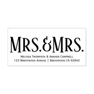 Tampon Auto-encreur Calligraphie Mme. & Mme Timbre en caoutchouc perso