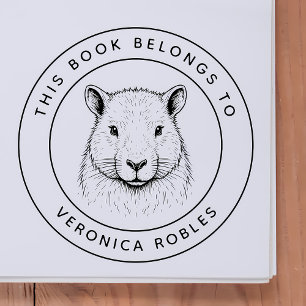 Tampon Auto-encreur Capybara Personnalisé Ce Livre Appartient À Nom de