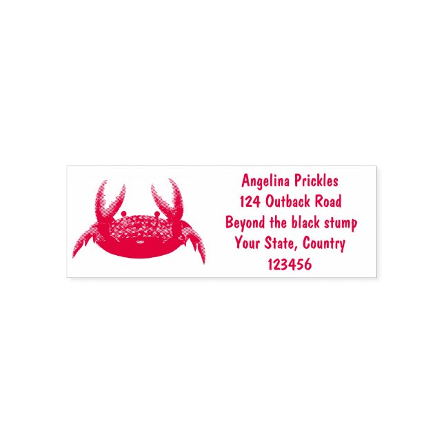 Tampon Auto-encreur Caricature de crabe rouge cuite (Design)