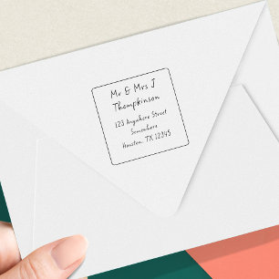 Tampon Auto-encreur Carré d'adresse de la ligne de retour de script in