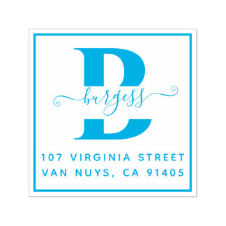 Tampon Auto-encreur Carré simple monographique manuscrit