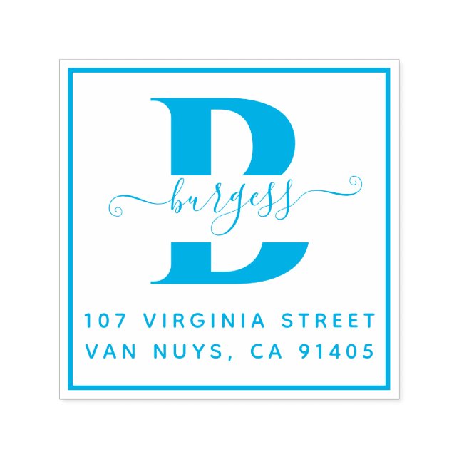 Tampon Auto-encreur Carré simple monographique manuscrit (Design)