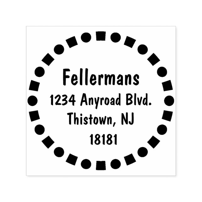 Tampon Auto-encreur Carrés et cercles (Design)