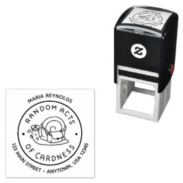 Tampon Auto-encreur Carte circulaire Logo Retourner l'adresse auto-enc